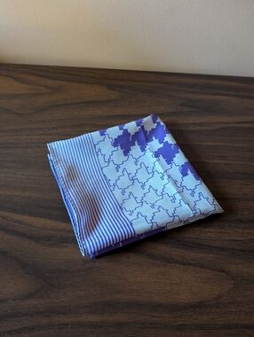 Sally Gee Lavender & White Geometric Pocket Square